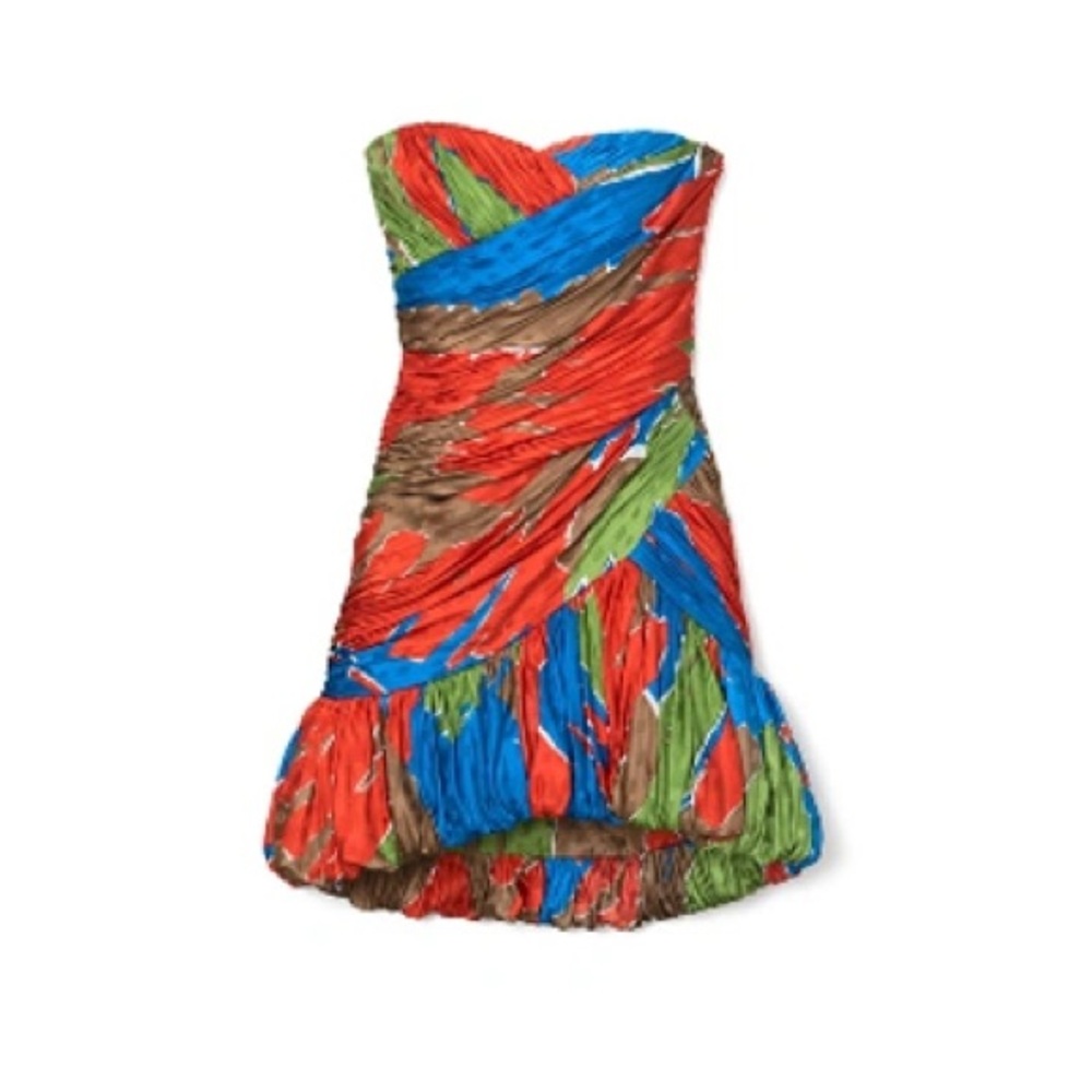 🆕 Tory Burch Silk Mini Party Dress Painted Geo Size 2 $898